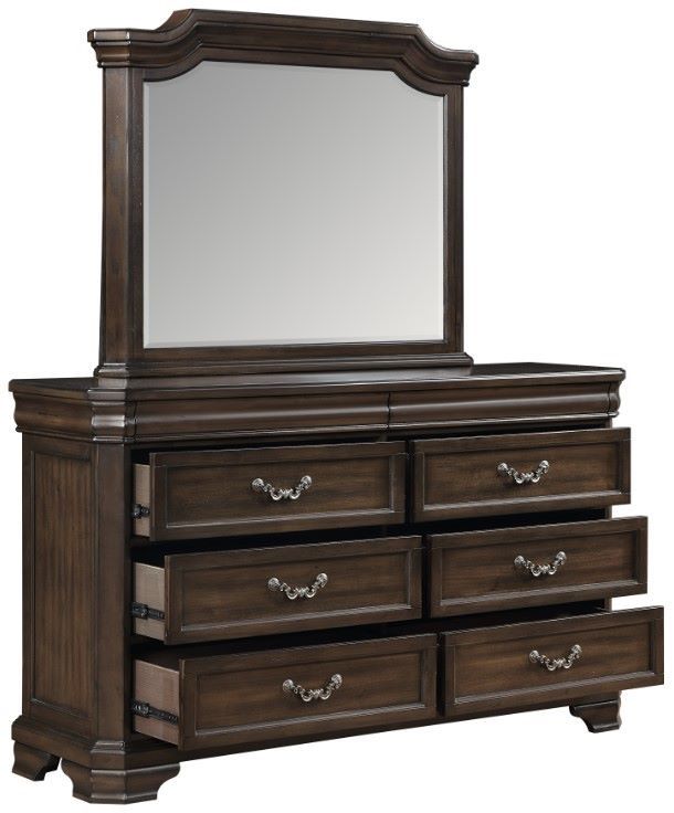 New Classic® Home Furnishings Lyndhurst Walnut Dresser and Mirror-3