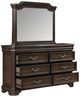 New Classic® Home Furnishings Lyndhurst Walnut Dresser and Mirror Set-3