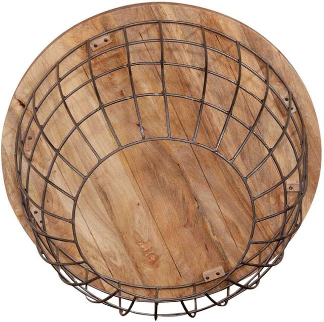 Liberty Furniture Akins Weathered Honey Accent Tables with Gunmetal Nesting Caged -5