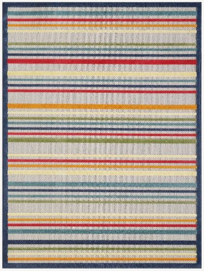 KAS Rugs Calla Ivory/Multi Stripes 5'x7' Area Rug-0