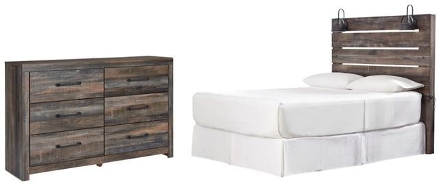 Signature Design by Ashley® Drystan 2-Piece Brown Queen Panel Headboard Set-0
