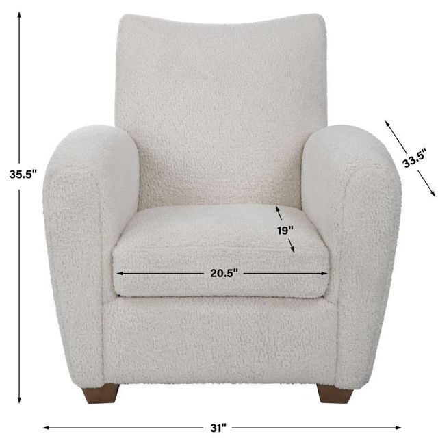 Uttermost® Teddy Off-White Shearling Accent Chair-2
