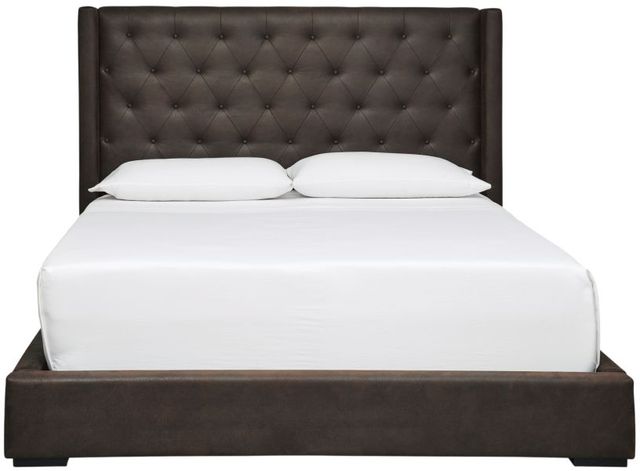 Signature Design by Ashley® Lavernty Coffee King Upholstered Panel Storage Bed-3