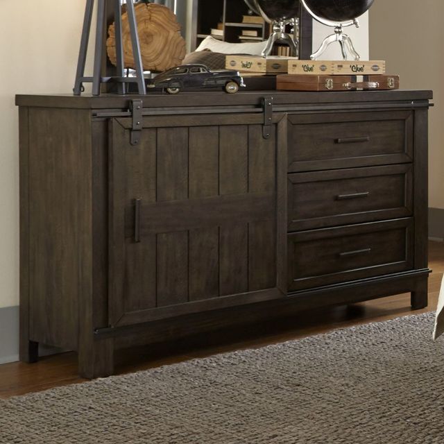 Liberty Furniture Thornwood Hills Rock Beaten Brown Youth Dresser and Mirror-2