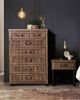 Michael Amini® Crossings Reclaimed Barn Side Table with Gunmetal Black Base-1