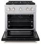 ZLINE 30" Satin Stainless Steel Pro Style Gas Range with Black Matte Door-1