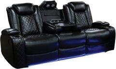 American Wholesale Furniture Omega Black Manual Reclining Theater Sofa
