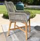 Classic Home Marley Beige/Gray Rope/Wooden Outdoor Dining Chair with Cushion-1
