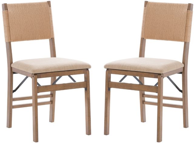 Linon Natural 2-Piece Natural 17" Folding Dining Chair Set-0