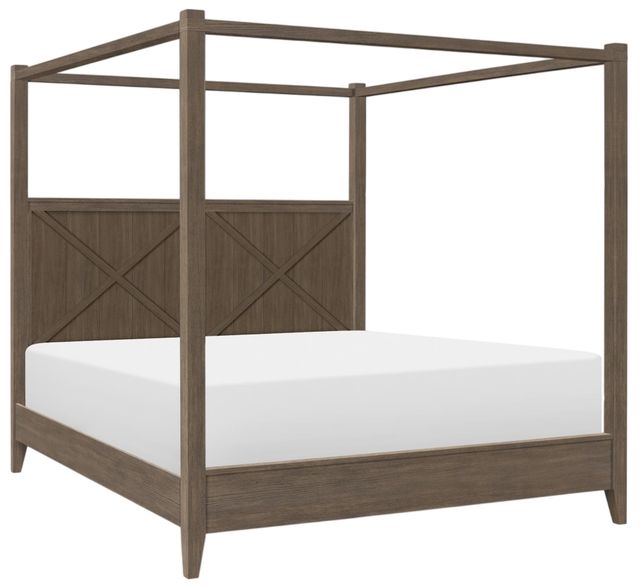 Legacy Classic XXX's and OOO's Cocoa California King Canopy Bed-0