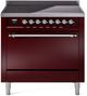 Ilve® Nostalgie II Series 36" Burgundy Pro Style Induction Range-0