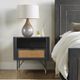 Armen Living Saratoga Black/Brown Nightstand -4