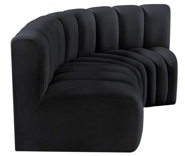 Meridian Furniture Arc 3-Piece Black Velvet Sectional-3