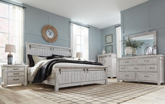 Signature Design by Ashley® Brashland 2-Piece White California King Panel Bed Set-3