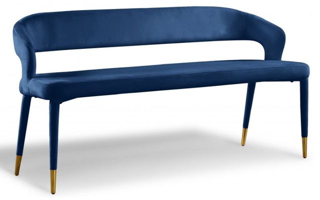 Meridian Furniture Destiny Navy Velvet Bench-0