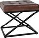 Jofran Inc. Global Archive Hogan Black/Dark Sienna Leather Ottoman-0
