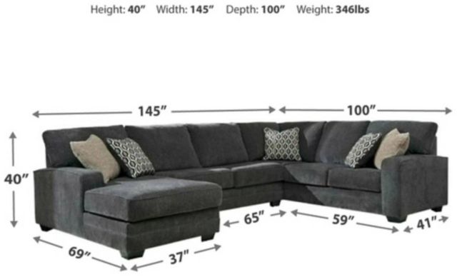 Benchcraft® Tracling 3-Piece Slate Left-Arm Facing Sectional and Chaise-1