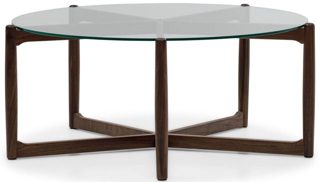 Moe's Home Collection Hetta Glass Top Coffee Table with Walnut Base-2