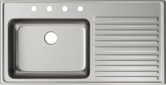 Elkay Lustertone® Classic Lustrous Satin 43" x 22" x 10" 4-Hole Single Bowl Drop-In Sink with Left Drainboard-1
