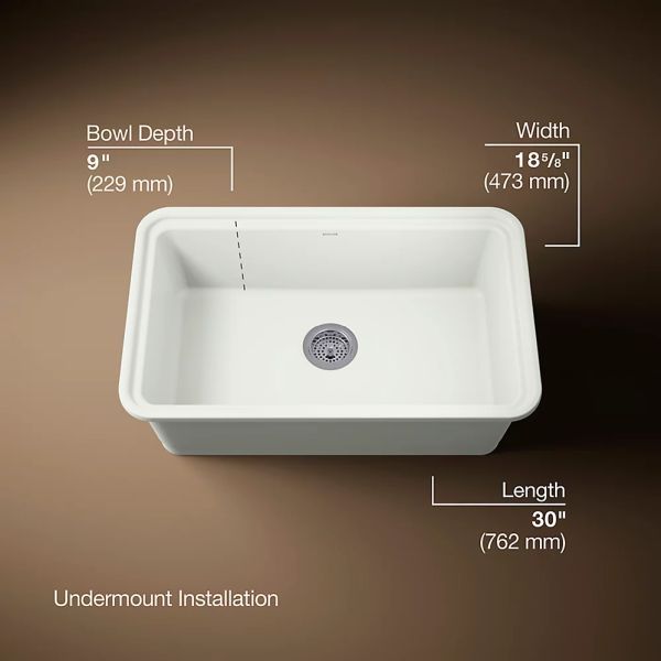 KOHLER® Audrine™ Dune 30" Undermount Single-Bowl Kitchen Sink-2