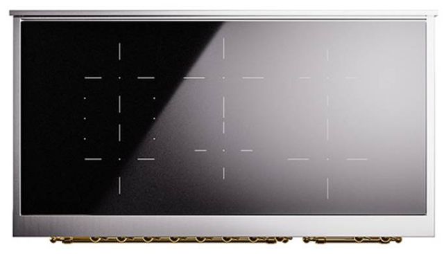 Ilve® Nostalgie II Noblesse 48'' Anique White Pro Style Induction Range with Brass Trim-7