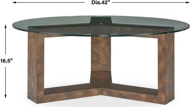 Uttermost® Ignis Glass Top Coffee Table with Brown Base-3