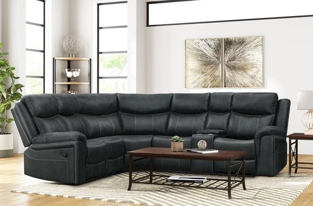 Albany Industries Jackson 3-Piece Gray Manual Reclining L-Shape Sectional-2