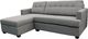 Edgewood Furniture Armani Grey Left-Arm Facing Loveseat Sectional and Chaise-0