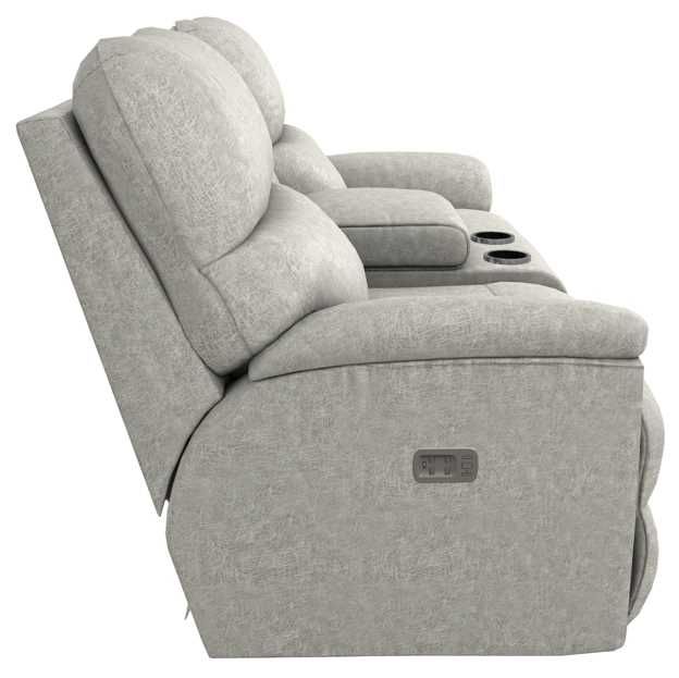 La-Z-Boy® Trouper Dove Power Reclining Loveseat with Console, Headrest, and Lumbar-2