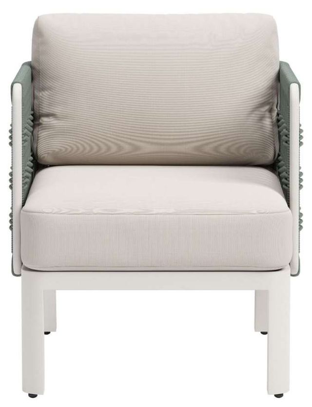 Zuo® Modern Bridgehampton White Aluminum Fabric Outdoor Accent Chair-1