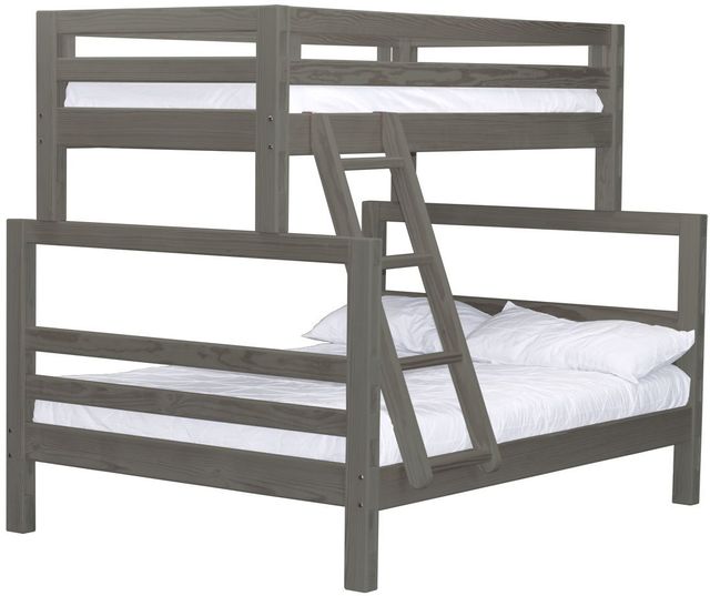 Crate Designs™ Furniture Graphite Twin XL/Queen Offset Ladder End Bunk Bed-0