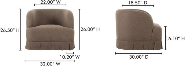 Moe's Home Collection Maren Brown Swivel Chair-2