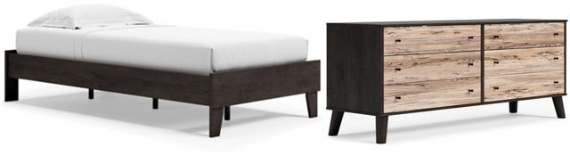 Signature Design by Ashley® Piperton 2-Piece Black Twin Platform Bed Set-0