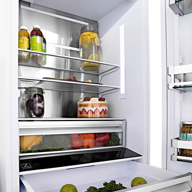 ZLINE Autograph Edition 30 in. 16.1 Cu. Ft. Stainless Steel/Gold Bottom Freezer Refrigerator-5
