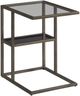 Hammary® Cleo Glass Top Accent Table with Dusky Silver Base-0