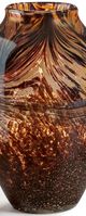 Giftcraft Amber/Brown/Gold Small Glass Vase-1