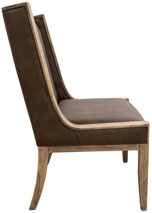 International Furniture Direct Balam Brown/Stained Brown Upholstered Dining Side Chair-2
