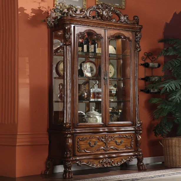 ACME Furniture Dresden Cherry Curio Cabinet | Wood's Furniture
