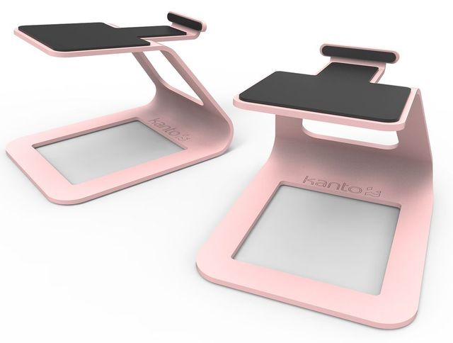 Kanto Elevated Desk Top Matte Pink Speaker Stand Set-0
