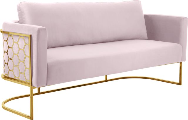Meridian Furniture Casa Pink/Gold Velvet Sofa-0