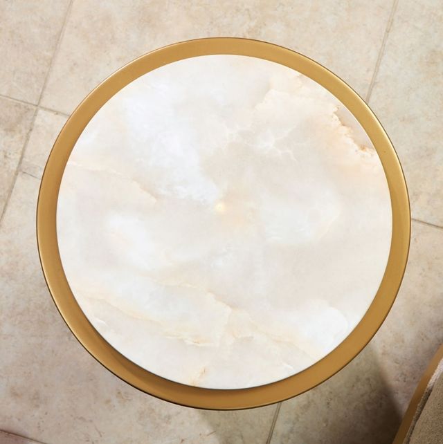 Michael Amini® Scotts Square Light Champagne Chairside Table-2