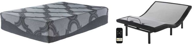 Sierra Sleep® by Ashley® 2-Piece 14" Hybrid and Good Adjustable Base California King Mattress Set-0