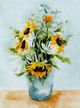 Stylecraft Beige/Green/Light Blue/Off-White/Yellow Wall Art-1