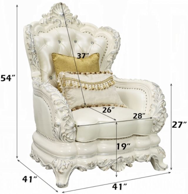 ACME Furniture Adara Antique White/Pearl White Chair-2