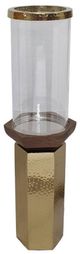 A & B Home Ares Clear/Gold 18" Candle Holder-0