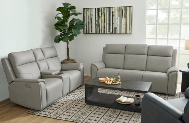 Flexsteel® Vernon Dove Gray Power Reclining Loveseat-2