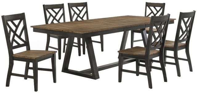 Intercon Harper Brushed Brown/Pecan Trestle Table-3