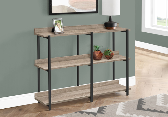 Monarch Specialties Inc. 48"L Dark Taupe Console Table with Black Metal Frame -2