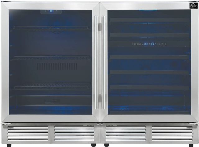 Forno Gemello 48” 9.6 Cu. Ft. Fingerprint Resistant Stainless Steel Side by Side Wine and Beverage Cooler-0