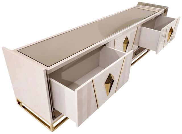 Michael Amini® Carmela Shimmer Ivory Media Cabinet-3